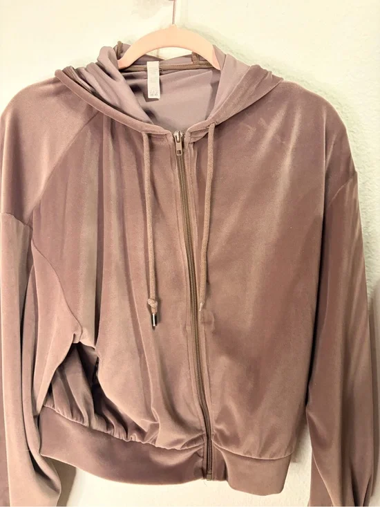 ALO Yoga Dusty Rose Velour Hoodie