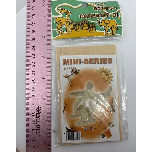 Mini Wood Helicopter Puzzle 3-D Wood Model Build Kit Gift Craft Construction‎