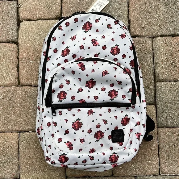 VANS Ranger 2 Prints Roses White Women's Backpack VN0A7UFM3KS NWT