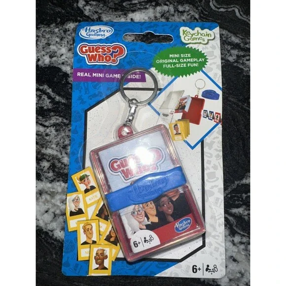 Keychain Games - GUESS WHO Mini Game | Portable, Travel Friendly | Hasbro Gaming