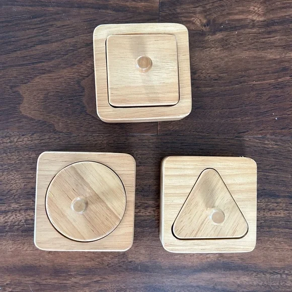 Montessori & Me Single Shape Puzzles  Wood  Triangle Circle Square