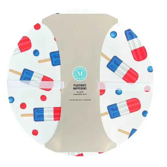 Set of 6 MARTHA STEWART Summer Red White & Blue Popsicle 15