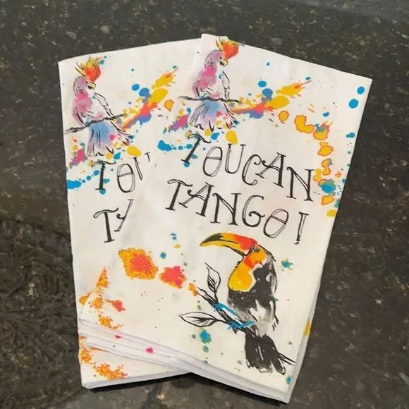 NWOT Set of 2 Tropical *Flour Sak* Tea Towels Toucan