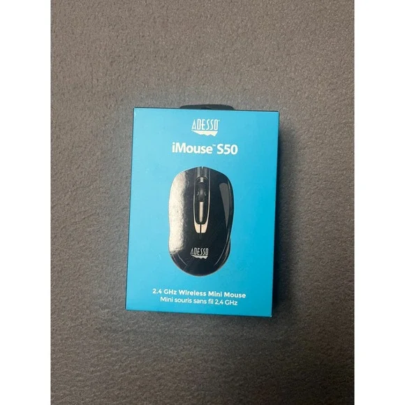 ADESSO iMouse S50 Wireless Mini Mouse Ambidextrous Design Work‎ Home Brand New