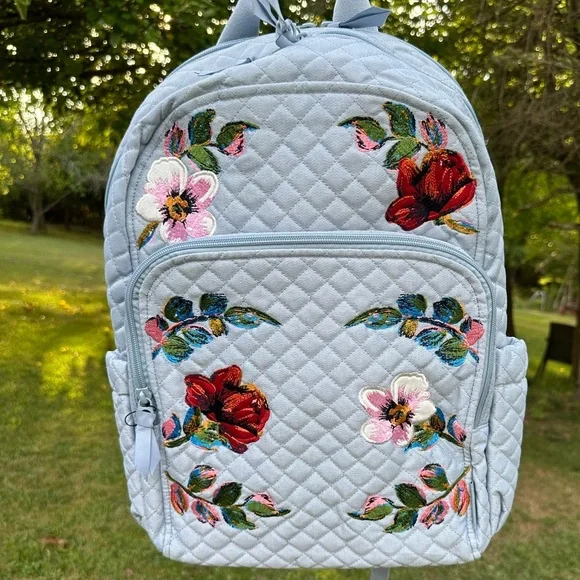 Vera Bradley Campus Backpack Sea Air Floral NWT