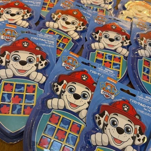 Paw Patrol Tic-Tac-Toe Game Blue and Red Nickelodeon  Dalmatian Travel Game