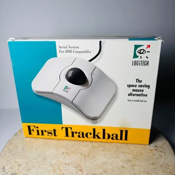 VINTAGE Logitech First Trackball‎ Mouse 1993 Rare PC