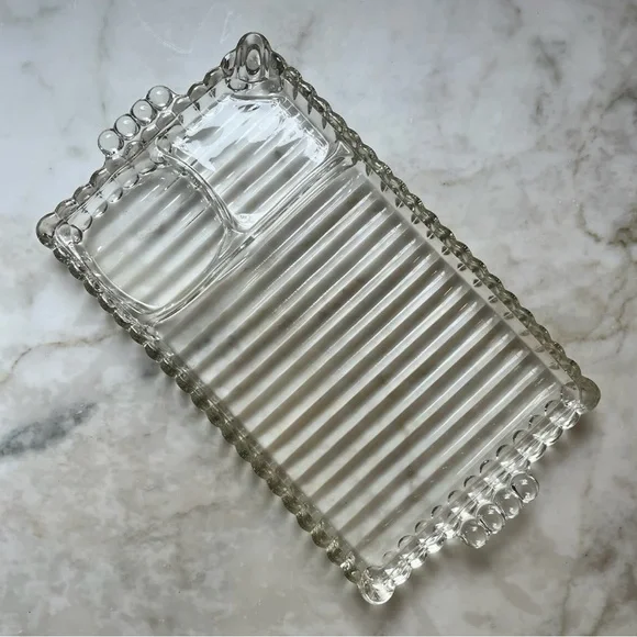 Vintage Bubble Glass Sectioned Organizer Tray