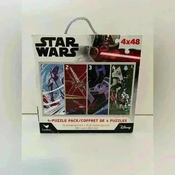 Disney Star Wars 4 Pack Puzzles Brand New Sealed 48 Pieces Each  Tote Bundle