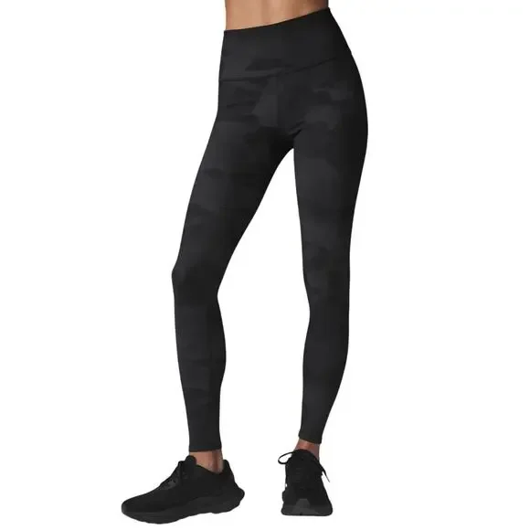 Alo Yoga Small Vapor Leggings Black Camo High Waist Full Length