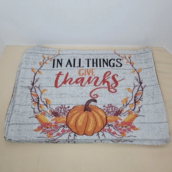 Thanksgiving Autumn Pumpkin Fall Placemats Set of 6 Tspestry Table Decor