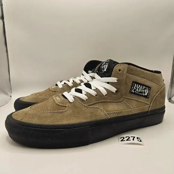 VANS MEN'S 13 RARE SKATE HALF CAB PIG SUEDE OLIVE BLACK NWOB
