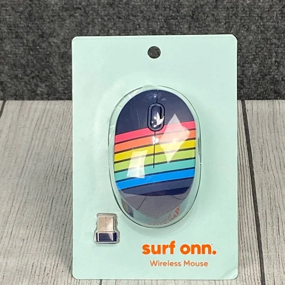 Surf Onn. Wireless Mouse Rainbow Stripe 5 Button - New in Box‎