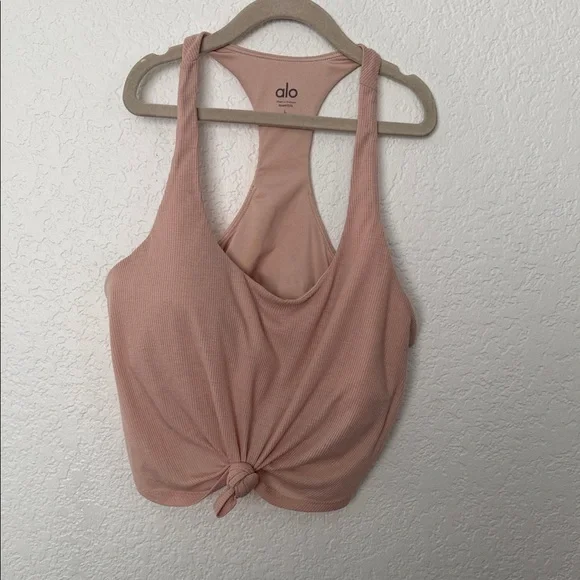 ALO Yoga Women's Blush Knot Front Tank Top
