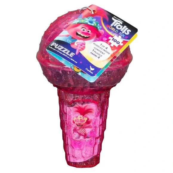New Dreamworks Trolls World Tour Poppy Ice‎ Cream Cone 100 Piece Kids Puzzle Toy