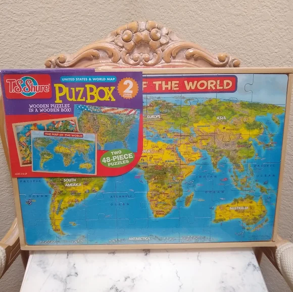 T.S. Shure PuzzBox United States & World Map