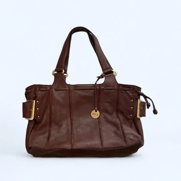 ANA Y2K Brown Soft Leather Gold‎ Hardware Hobo Shoulder Purse