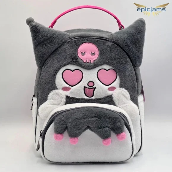 Sanrio Hello Kitty and Friends Kuromi Heart Eyes Figural Mini Backpack New