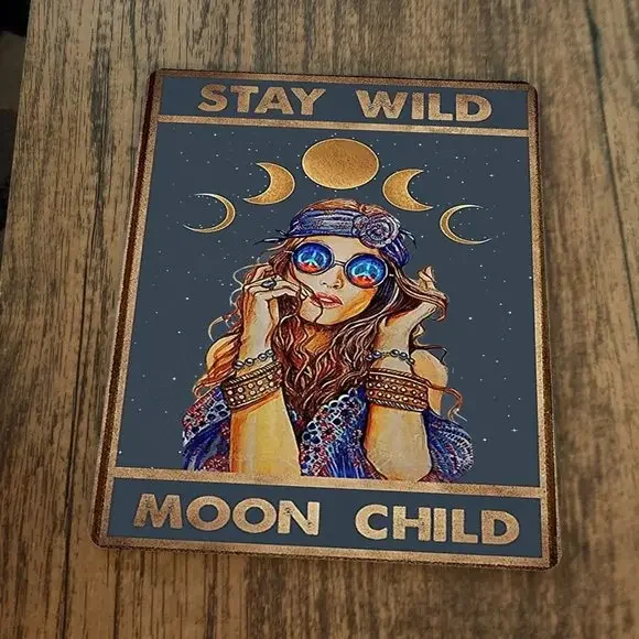 Stay Wild Moon Child Hippie Girl Mouse Pad‎