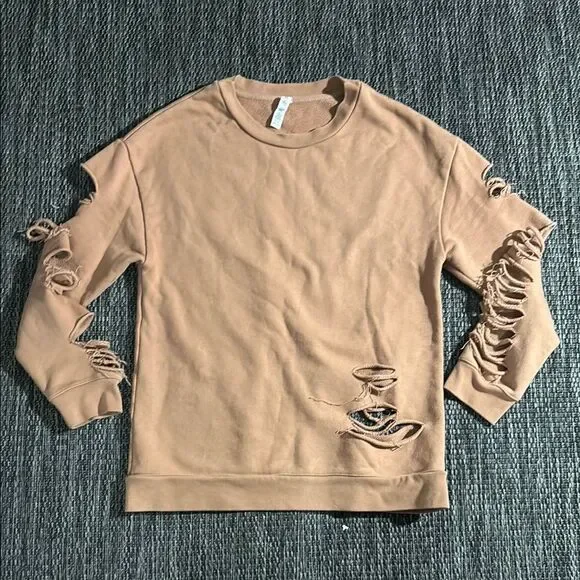Alo yoga FADE LONG SLEEVE PULLOVER SLASH OUT