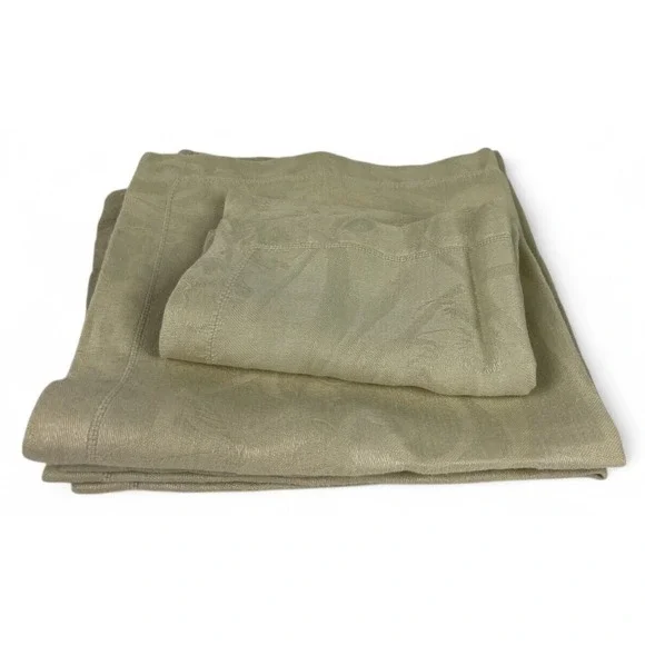Le Jacquard Francais Primrose Bordier Set 3 Napkins 1 Placemat Beige Linen