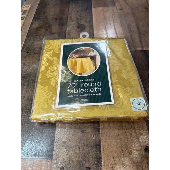 Target Gold Round Tablecloth 70