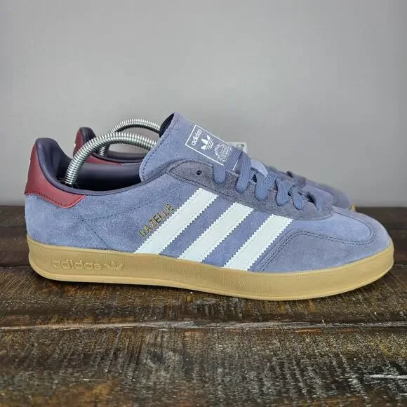 NEW Adidas Gazelle Indoor Mens Size 9.5 Low Top Shoes Sneakers Suede Blue JI3522