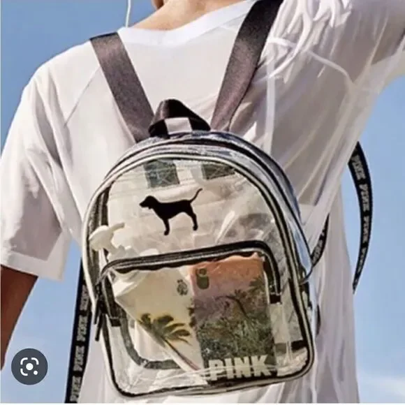 VS PINK Mini Backpack Clear Disco Glitter vintage mini bag