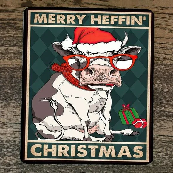 Mouse Pad Merry‎ Heffin Christmas Cow Xmas