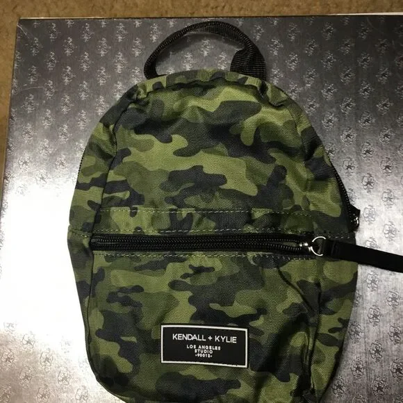 Kendall & Kylie Green and Black Mini Camouflage Backpack