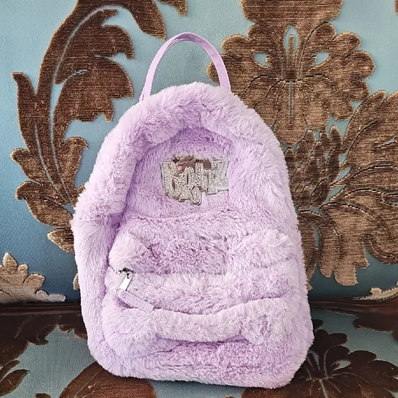 Bratz Lavender Purple Fluffy Faux Fur Mini Backpack