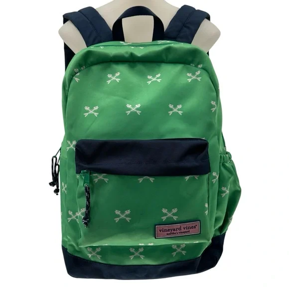 Vineyard Vines Martha’s Vineyard Fishbones Green Blue Backpack