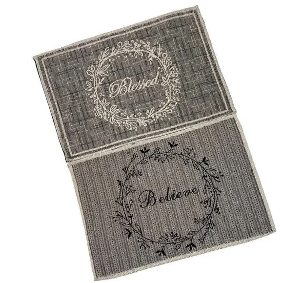 Placemats Set of 4 2 Believe 2 Blessed Gray