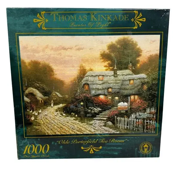 Thomas Kinkade New Olde‎ Porterfield Tea Room 1000 Piece 27 x 20 Puzzle Sealed.
