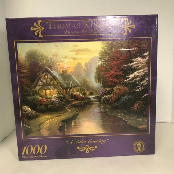 Sealed Thomas Kinkade | A QUIET EVENING | 1,000 Piece  Puzzle  27'' x 20''