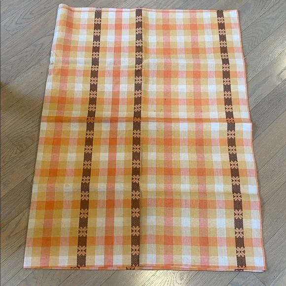 Vintage square checkered table cloth.