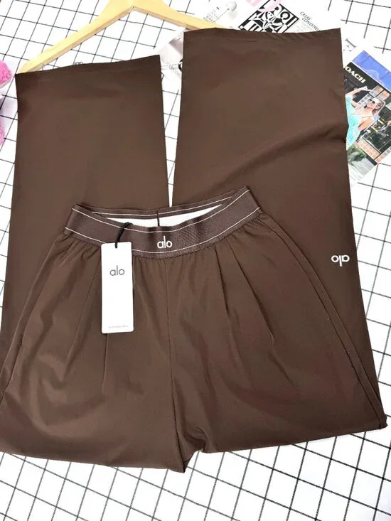 ALO Yoga 😉🤎 Coffee Brown Women's Straight Leg Pants (Regular) 30-inch Trouser