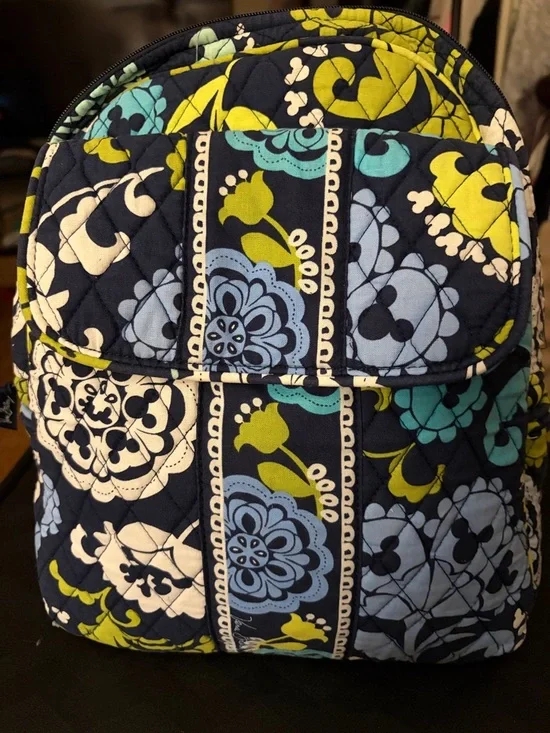 Vera Bradley Disney Mickey’s Midnight Bloom Quilted Mini Backpack