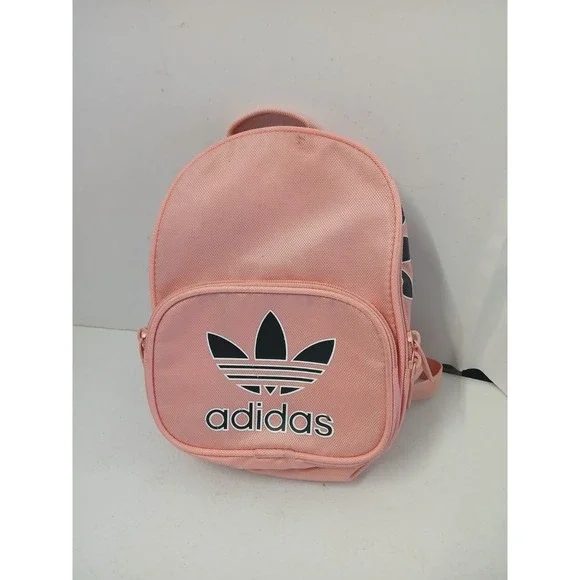 ADIDAS Woman Pink BACKPACK‎ PURSE Adjustable Straps Zip Pockets Logo Lightweight
