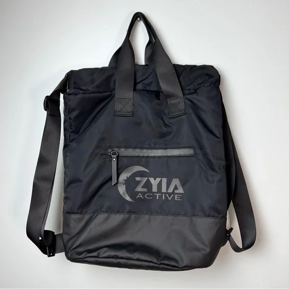 Zyia Active by Vooray | Black Convertible Tote Backpack | Gym & Travel Bag