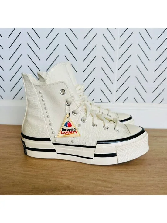 ⭐CONVERSE Chuck 70 Plus Hi Gems Sz 7 Mens Platform Shoes Pearls Sneaker A10287C⭐
