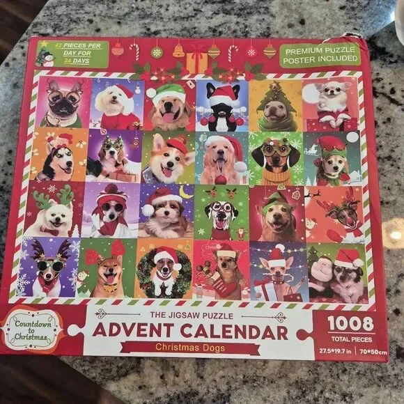 The Jigsaw Puzzle Christmas Dogs Advent Calendar USED