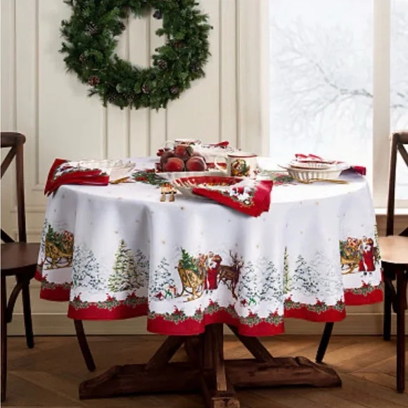 Villeroy & Boch Winter Bows & Garland Tablecloth - 60x84 Oval