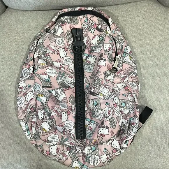 Hello Kitty Backpack Big Zipper Soft Comic Loungefly Smiles Bag Lightweight