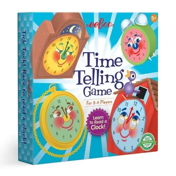 eeBoo Time Telling Kids Educational Clock Game. 2-4 Players.