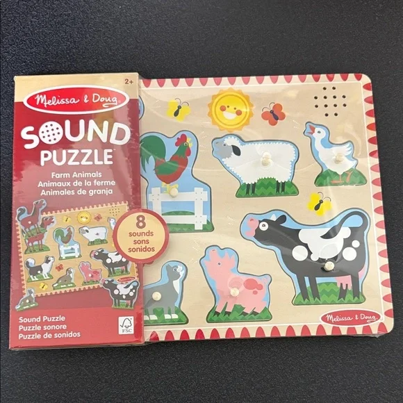 Melissa & Doug Farm Animals Sound Puzzle - Red, Blue, Green