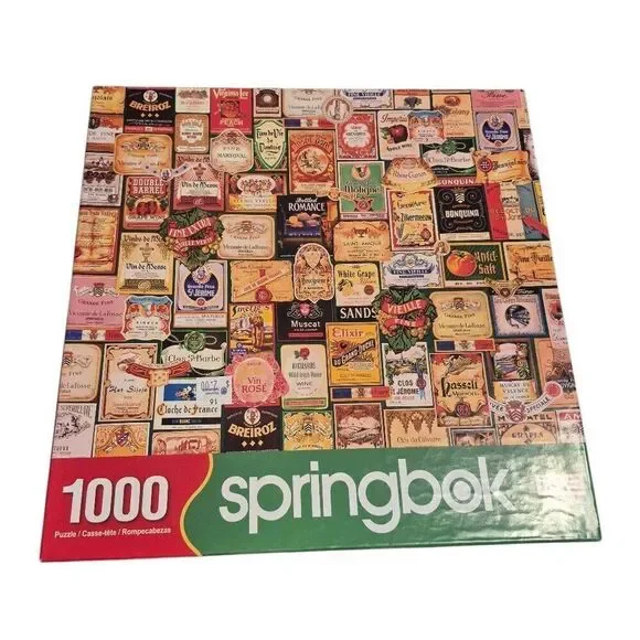 Springbok Off the Vine Wine Bottle Labels 1000 pc Jigsaw Puzzle