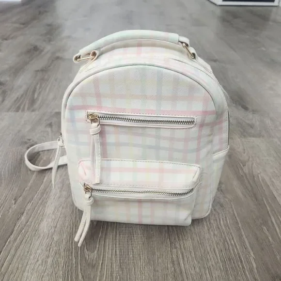Multi-Color Under One Sky Women's Small Backpack Bag Zipper Pockets Strap Handle