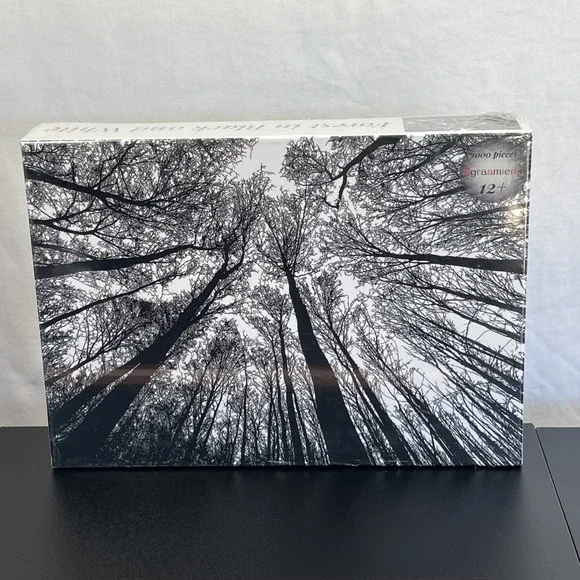 Bgraamiens Brain Games Forest in Black and White 1000 Piece Puzzle NEW SEALED