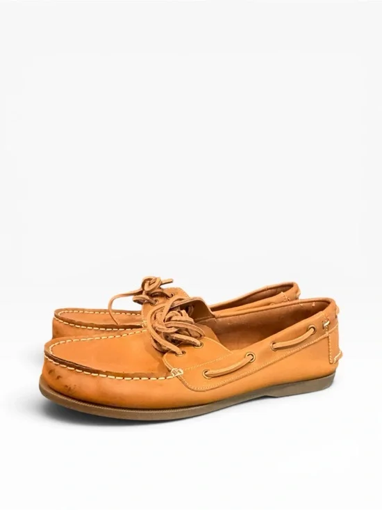 Tommy Hilfiger Bowman Tan Leather Boat Shoes Moccasins Men’s Size 10.5